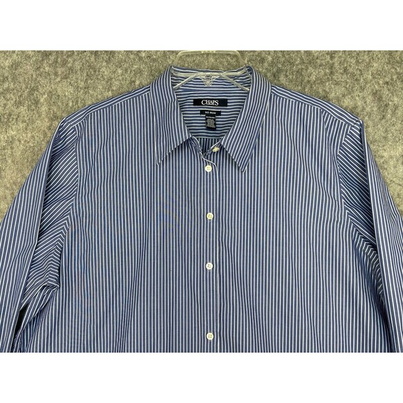 CHAPS No Iron Shirt Women’s Button Up Blouse Top Size 2X Classic Career Business - Picture 2 of 9